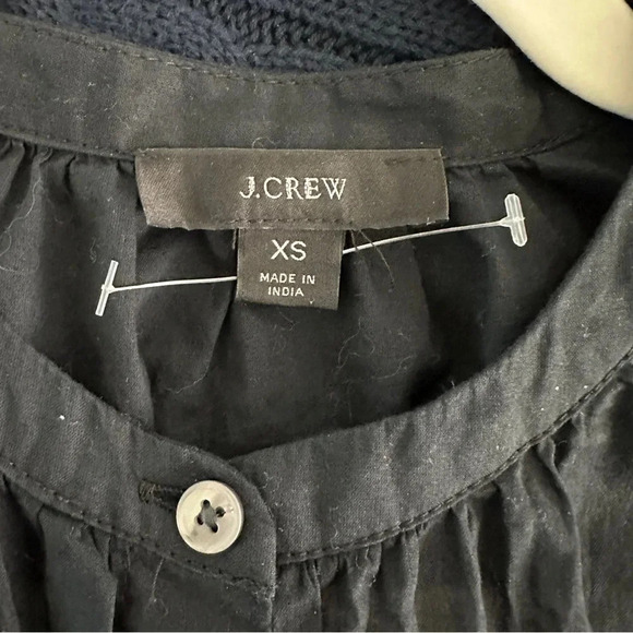 J Crew Cotton-voile button-front top Size XSmall Classic Black minimalist AY682 - Picture 4 of 8